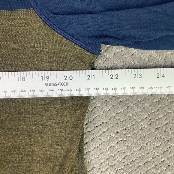 Smartwool Merino Sport 250 Henley Shirt Mens Medium Green Blue Hiking Base Layer - Picture 9 of 10